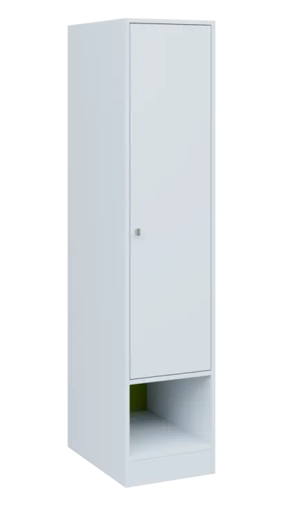 QN 5 - 4STN skříň šatní, 1-dveřová, pravá, výsuvné ramínko, 1830x400x600, bílá/jarní zeleň